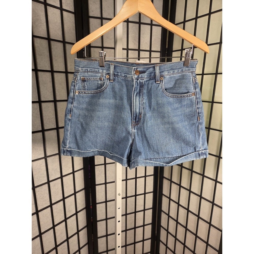 American Eagle Womens Mom Short Size 10 High Rise Blue Medium Wash